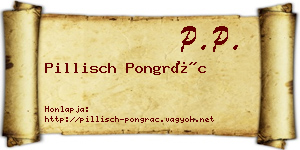 Pillisch Pongrác névjegykártya